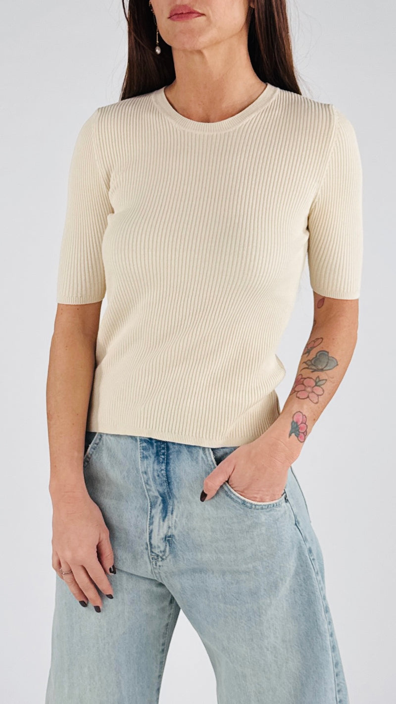 Maglia costina seta m/m H.