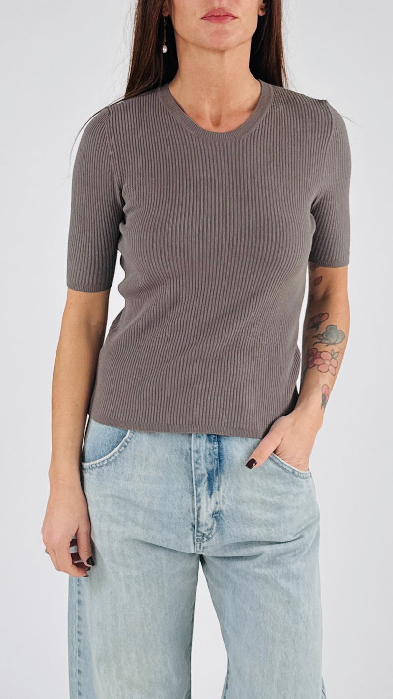 Maglia costina seta m/m H.