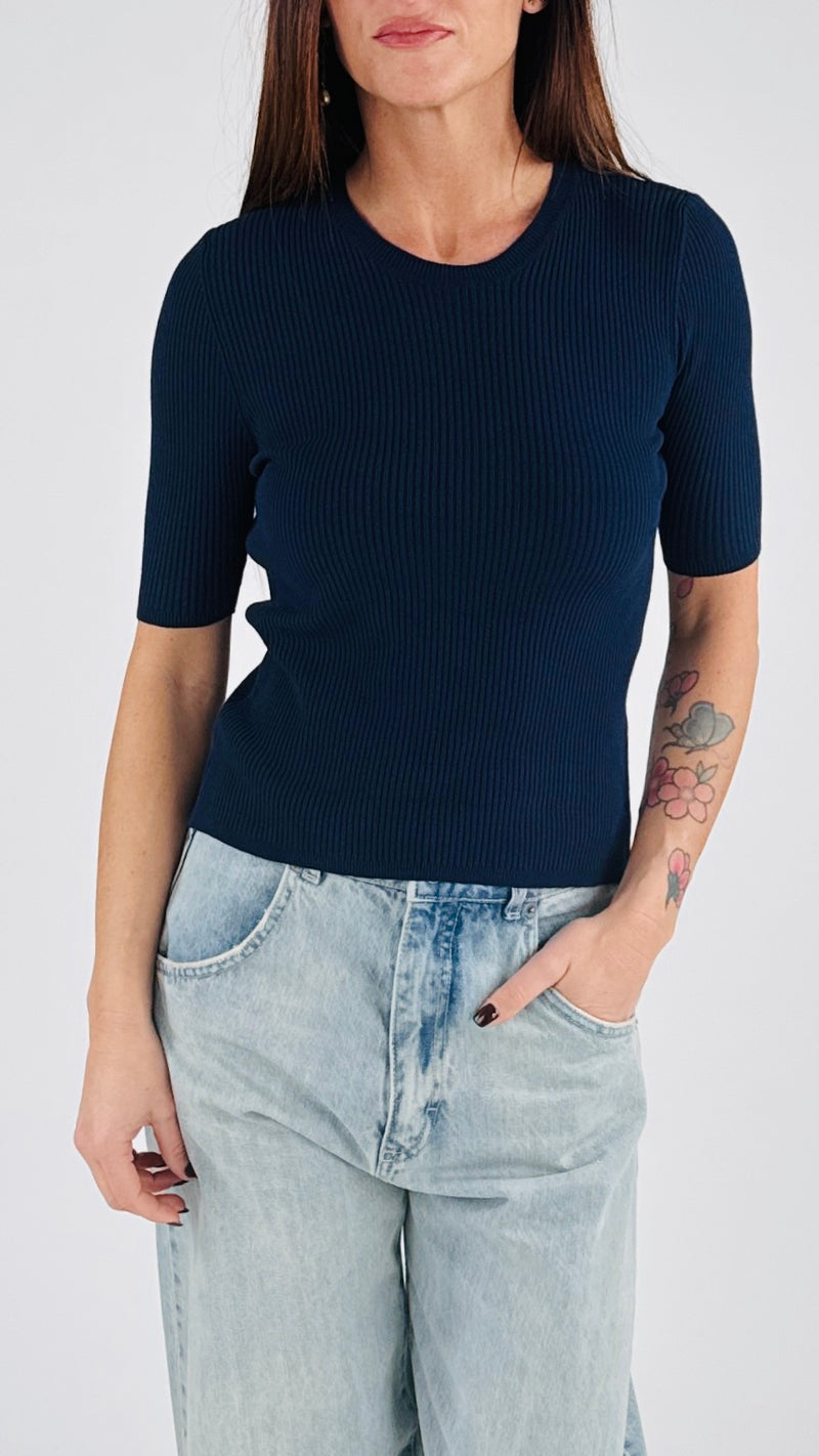 Maglia costina seta m/m H.