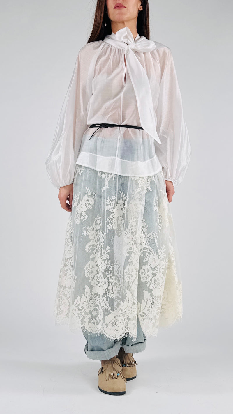 Camicia organza+pizzo