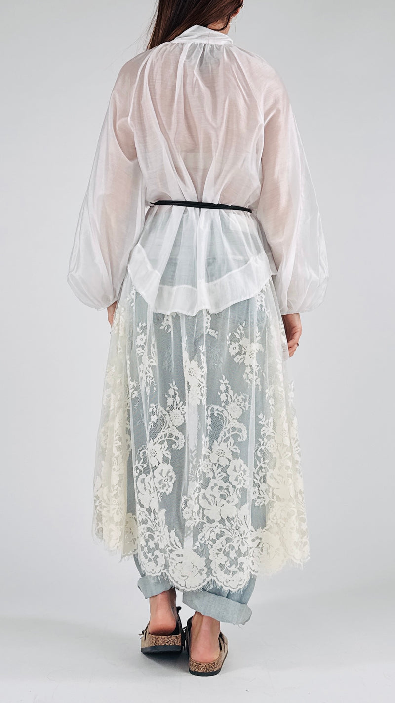 Camicia organza+pizzo