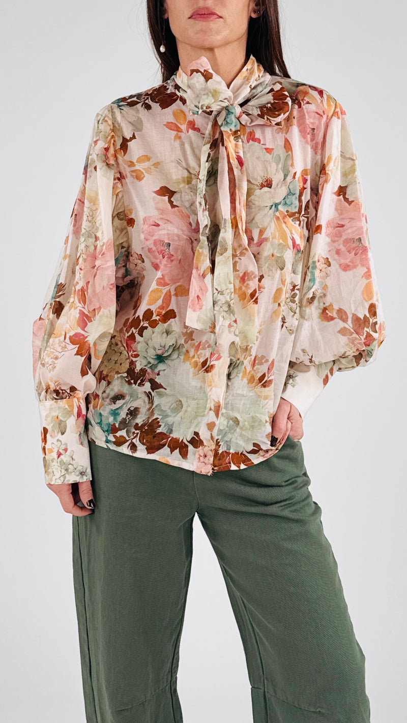 Camicia mussola fiocco gardenia T.