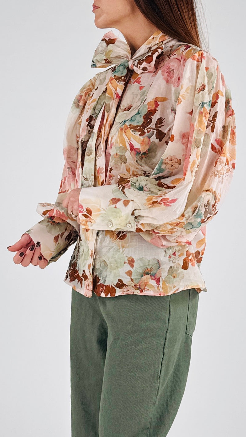 Camicia mussola fiocco gardenia T.