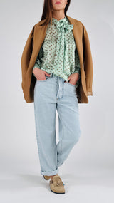 Camicia twill fiocco pois T.