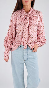 Camicia twill fiocco pois T.
