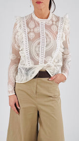 Camicia tulle ricamato T.
