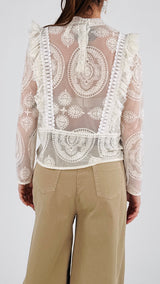 Camicia tulle ricamato T.