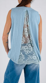 Pull smanicato pizzo dietro Vic.
