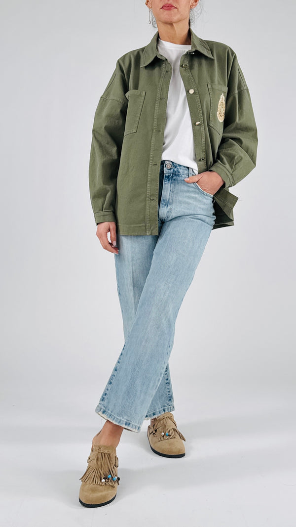 Camicia over drill militare T.