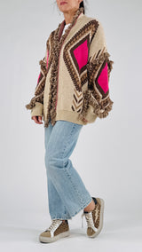 Cardigan jacquard losanghe T.
