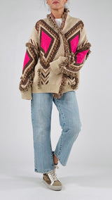 Cardigan jacquard losanghe T.