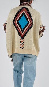 Cardigan jacquard losanghe T.