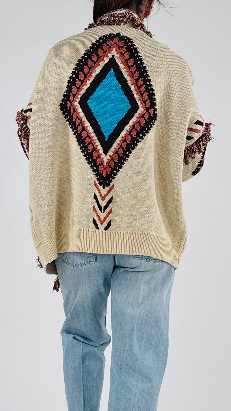 Cardigan jacquard losanghe T.
