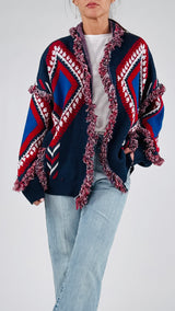 Cardigan jacquard losanghe T.