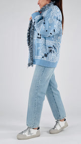 Cardigan jacquard cachemire T.