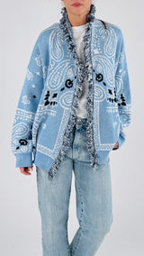 Cardigan jacquard cachemire T.