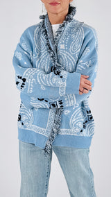 Cardigan jacquard cachemire T.