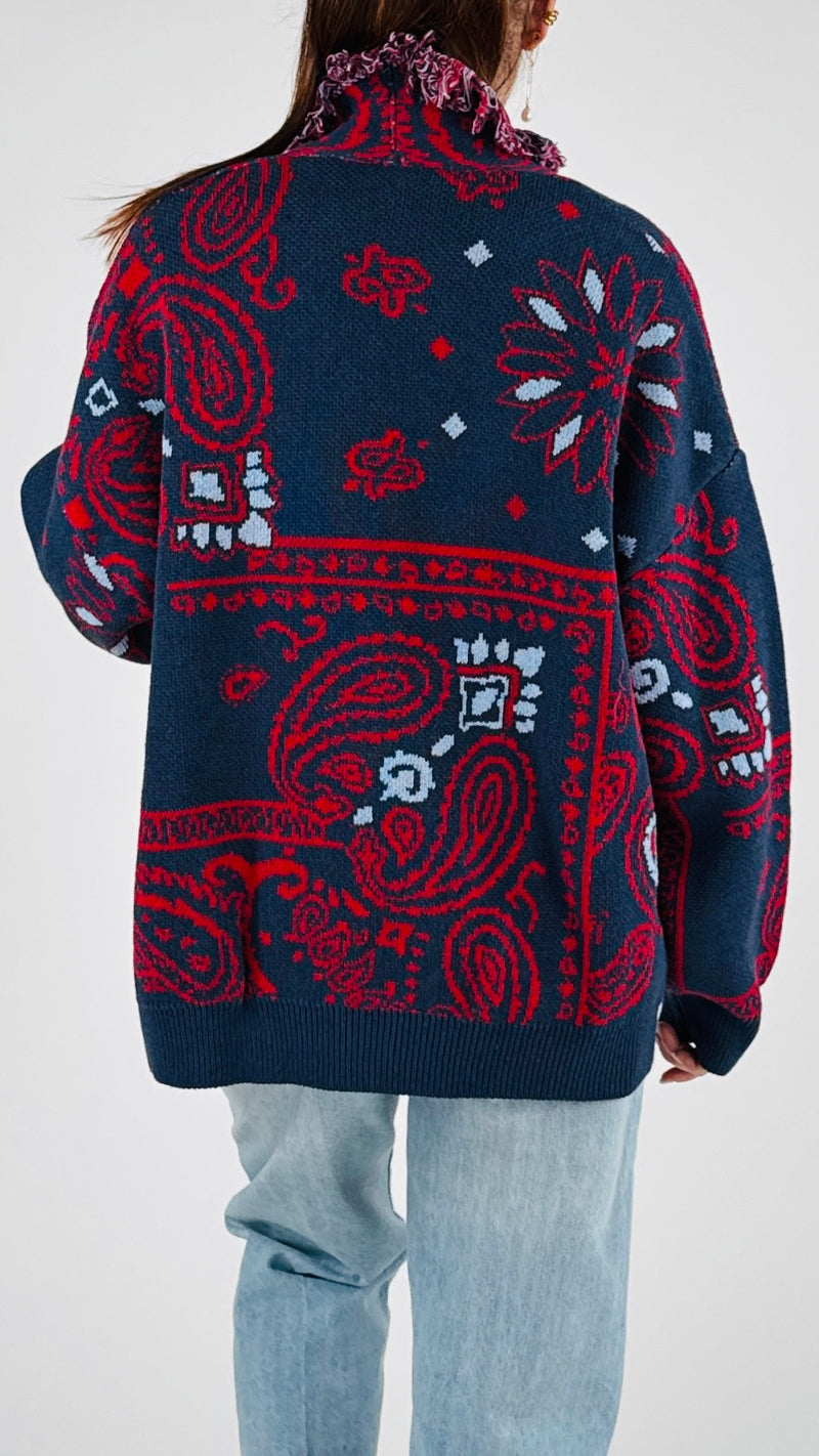 Cardigan jacquard cachemire T.