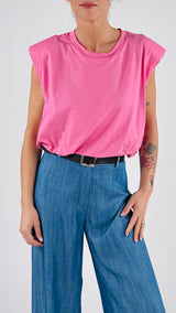 T-shirt crop spallina H.