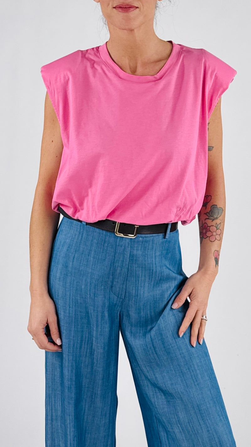 T-shirt crop spallina H.