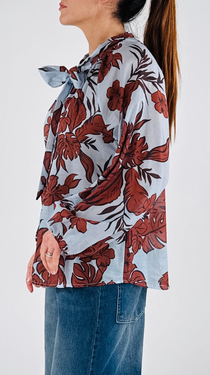 Camicia stampa mocha mousse T.