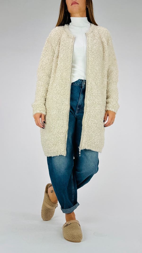 Cardigan bouclé zip