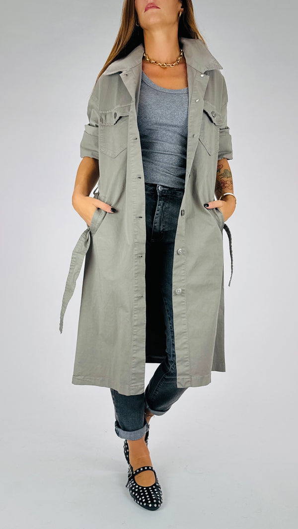 Trench twill bottoni