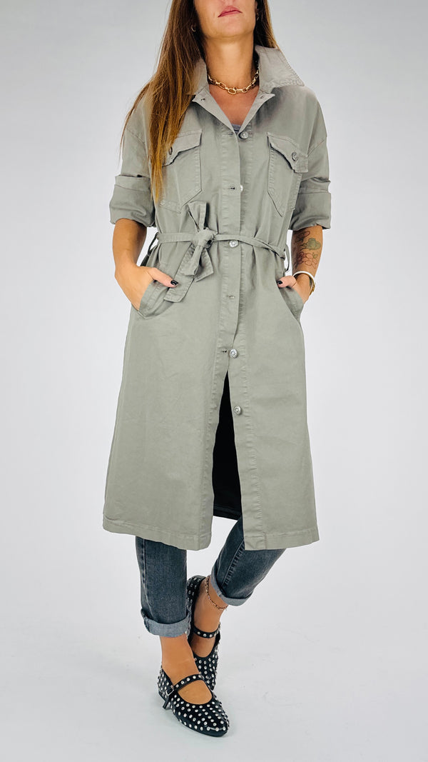 Trench twill bottoni