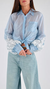 Camicia organza macramè T.