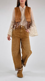 Gilet ecodainetto frange H.