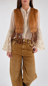 Gilet ecodainetto frange H.
