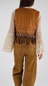 Gilet ecodainetto frange H.