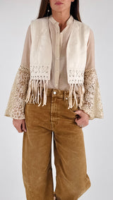 Gilet ecodainetto frange H.