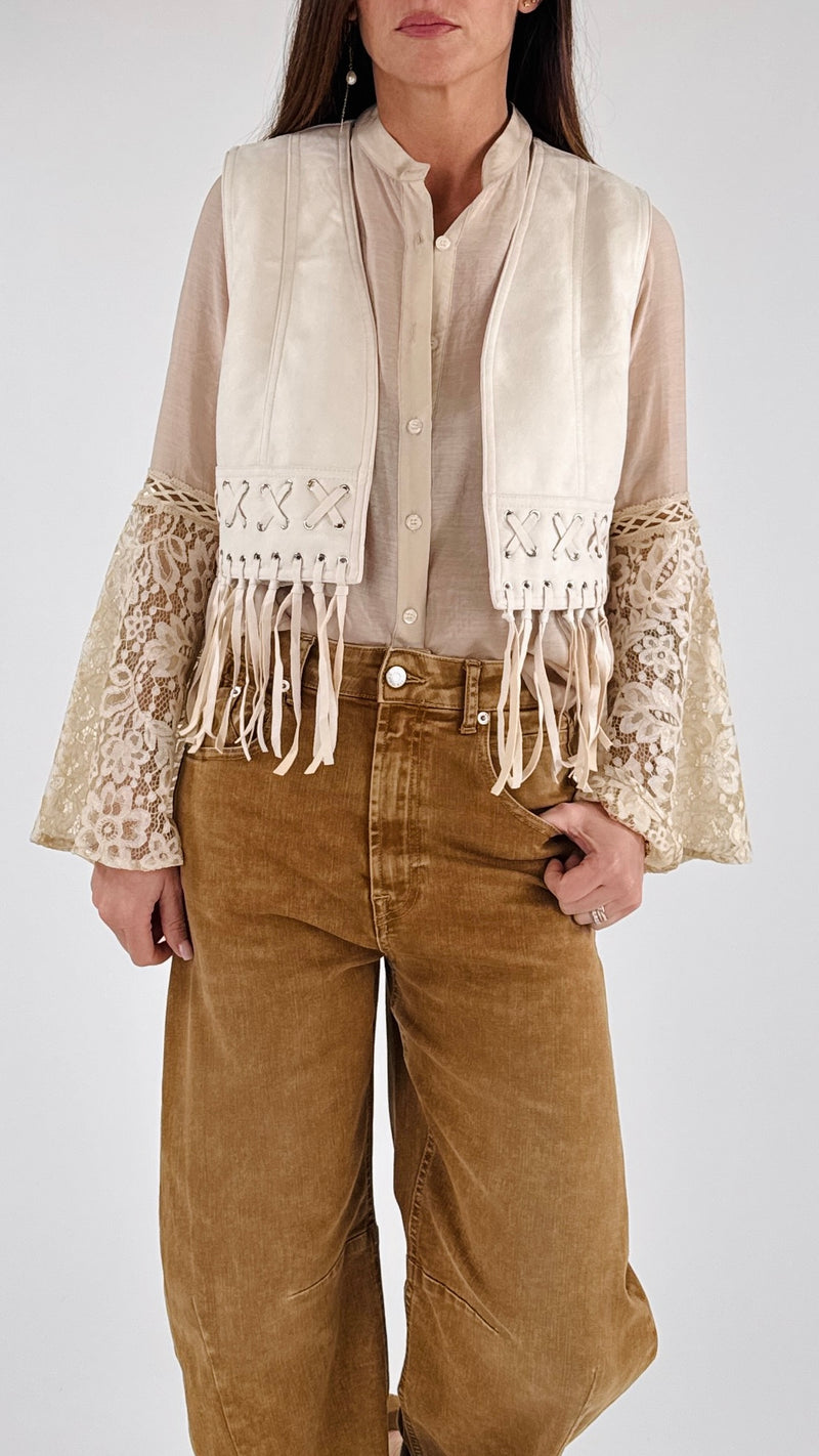 Gilet ecodainetto frange H.