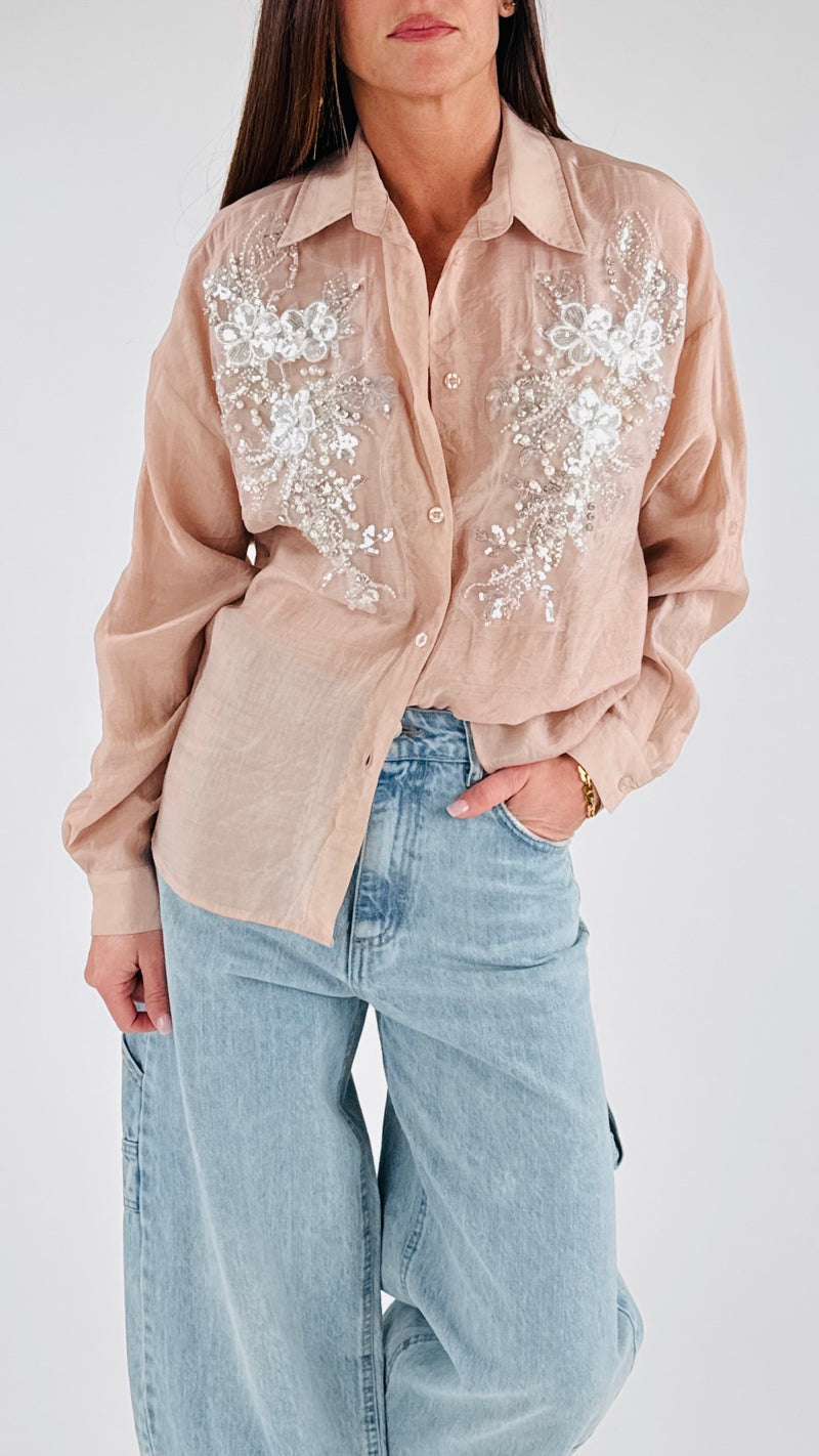 Camicia ricami perle You