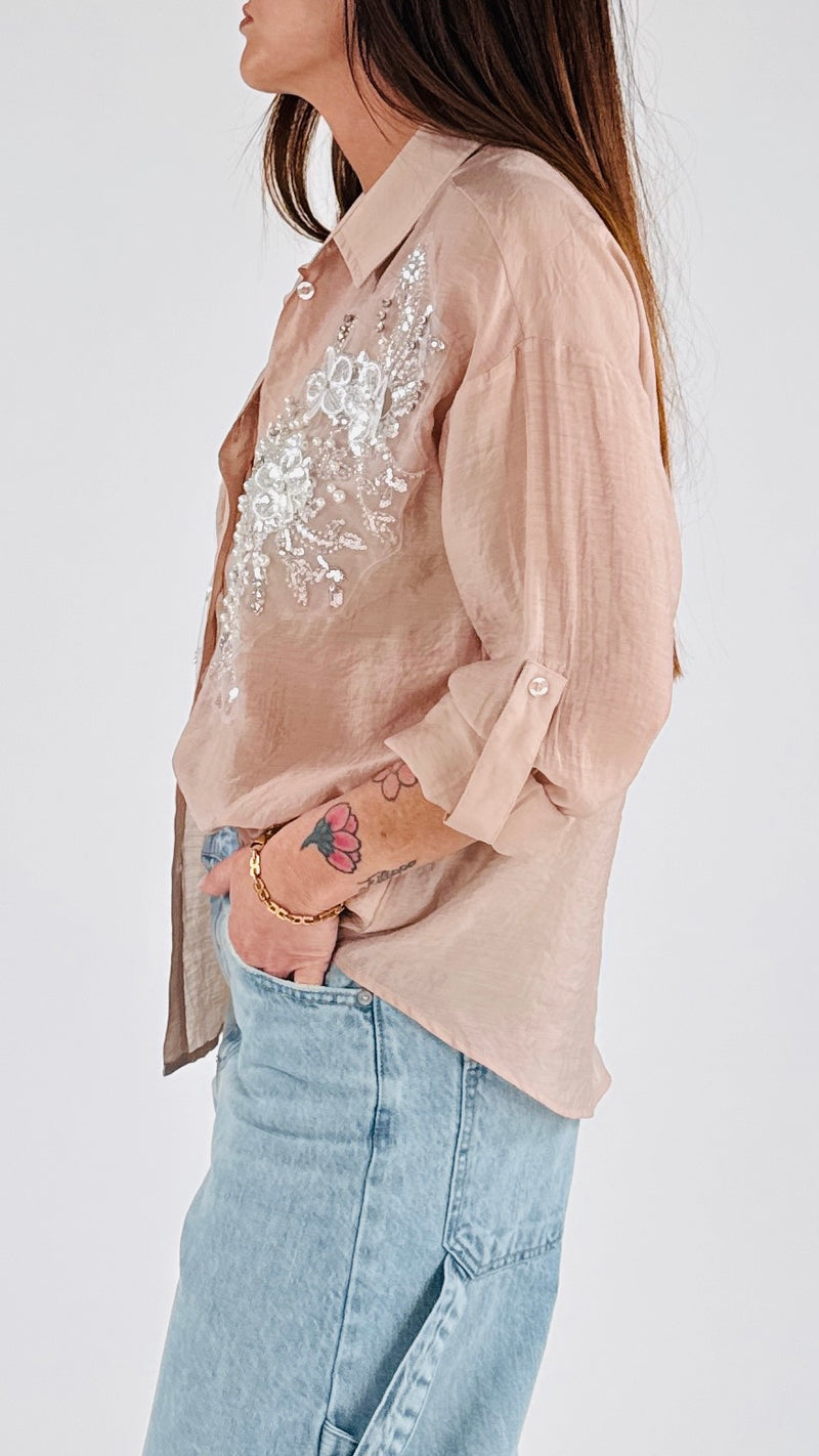 Camicia ricami perle You