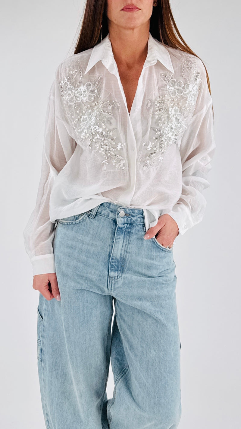 Camicia ricami perle You