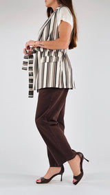 Gilet taffetas righe T.