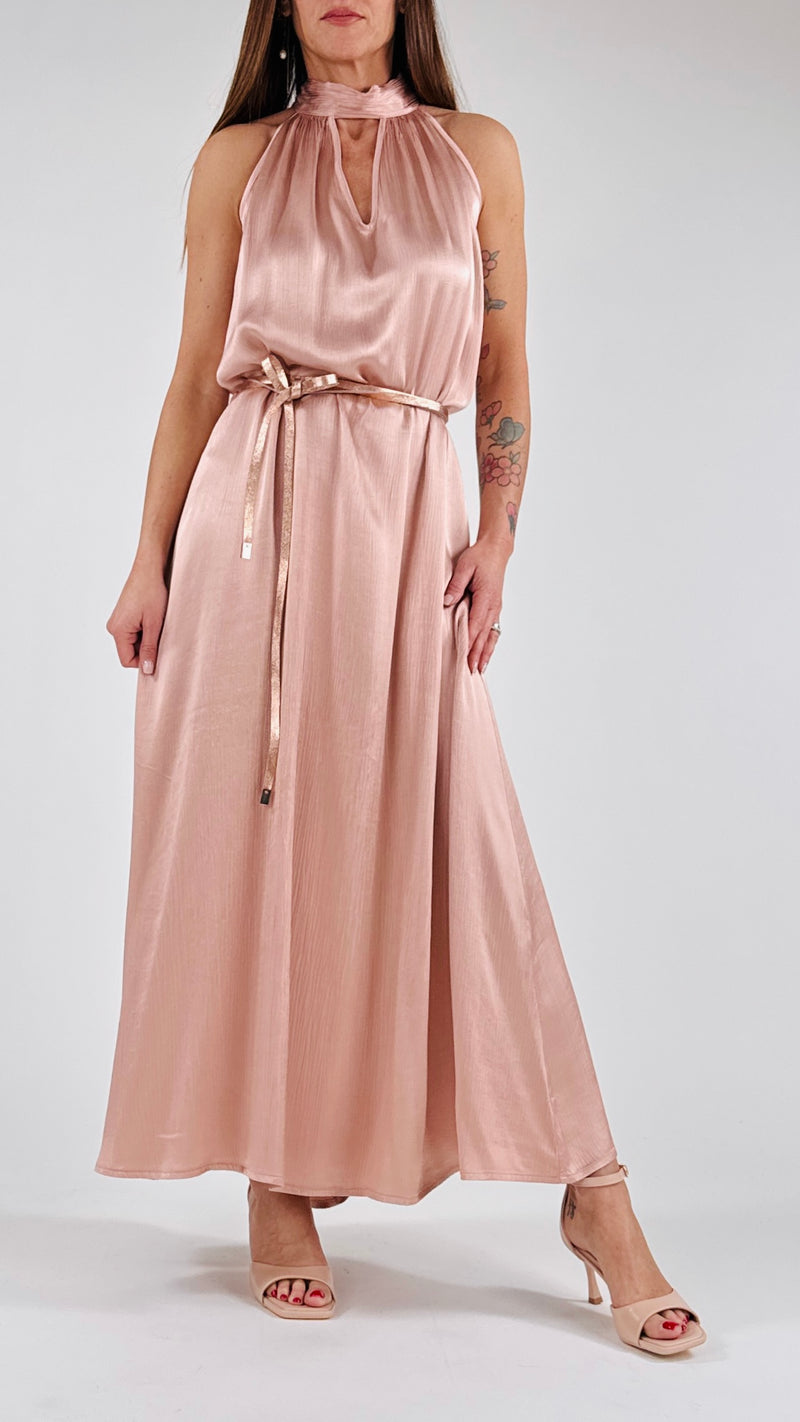 Abito americana satin goffrato H.