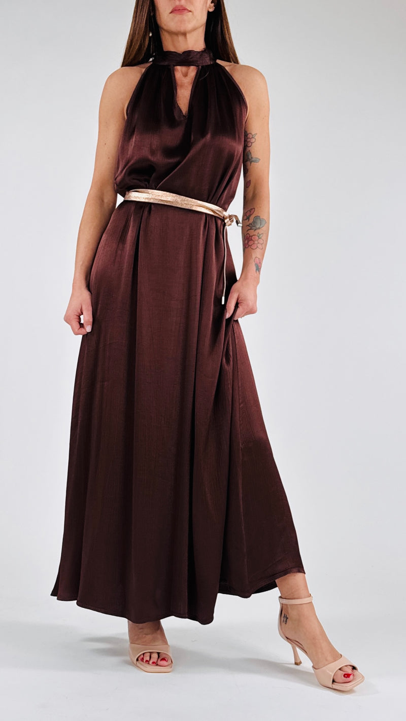 Abito americana satin goffrato H.
