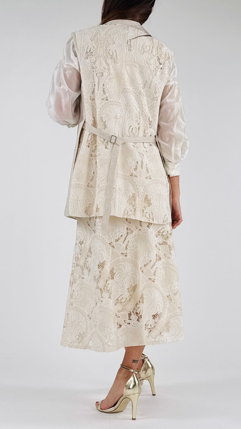 Gilet schiena macramè T.
