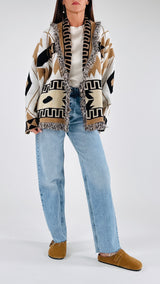 Cardigan rombi+frange T.