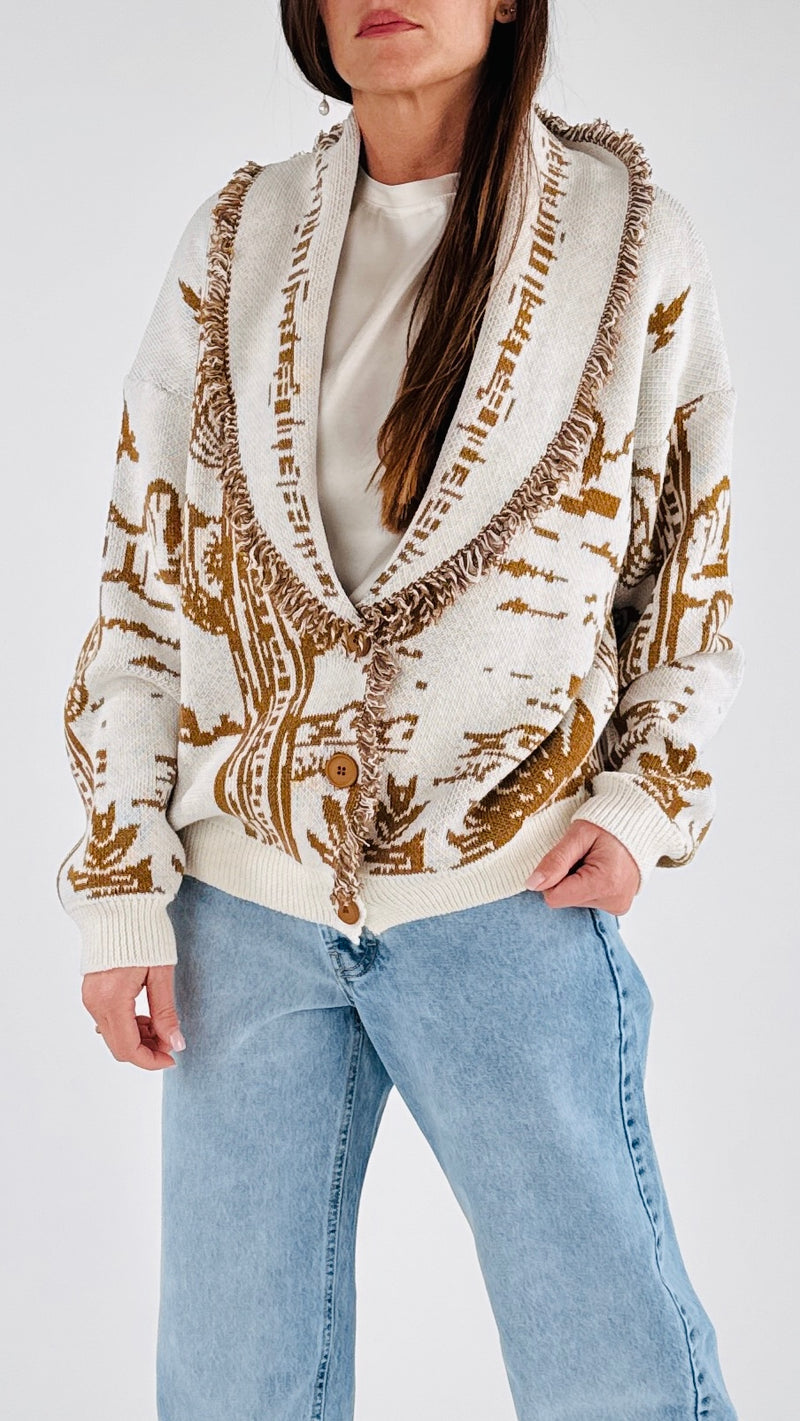 Cardigan jacquard cactus H.