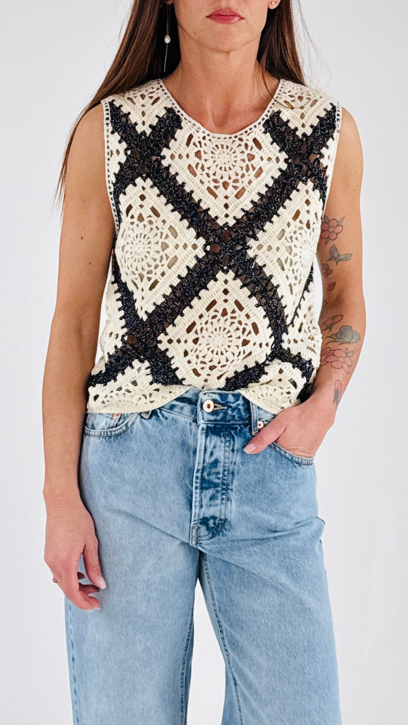 Gilet uncinetto lurex H.
