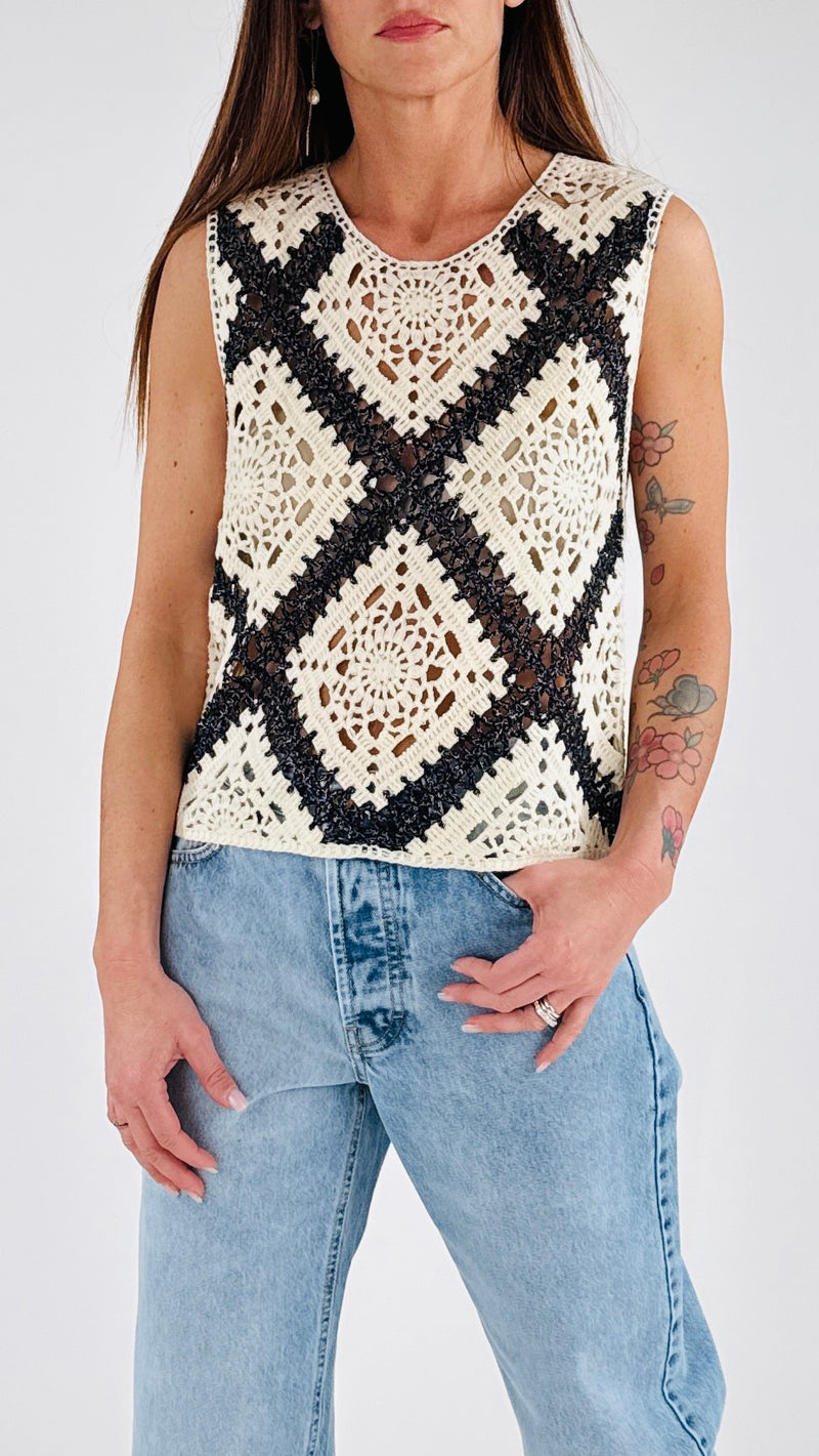 Gilet uncinetto lurex H.