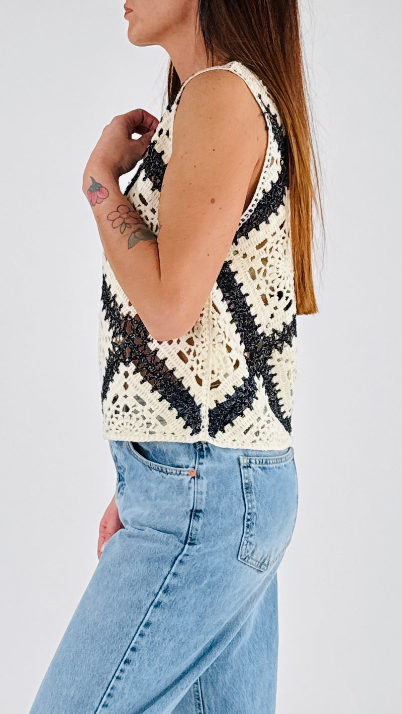 Gilet uncinetto lurex H.