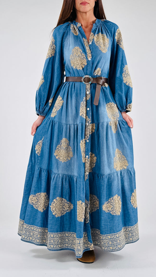 Chemisier chambray ricami T.