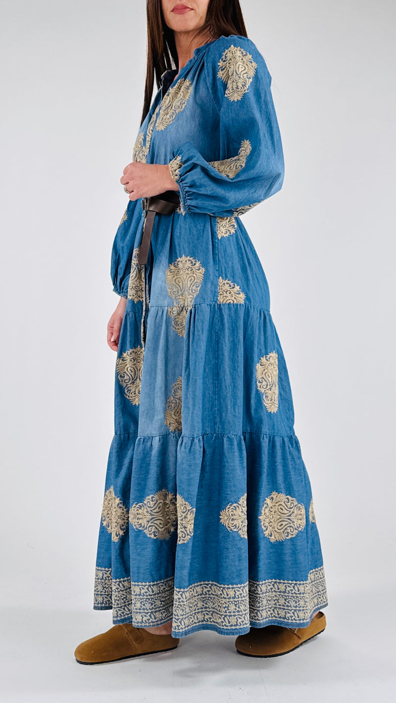 Chemisier chambray ricami T.