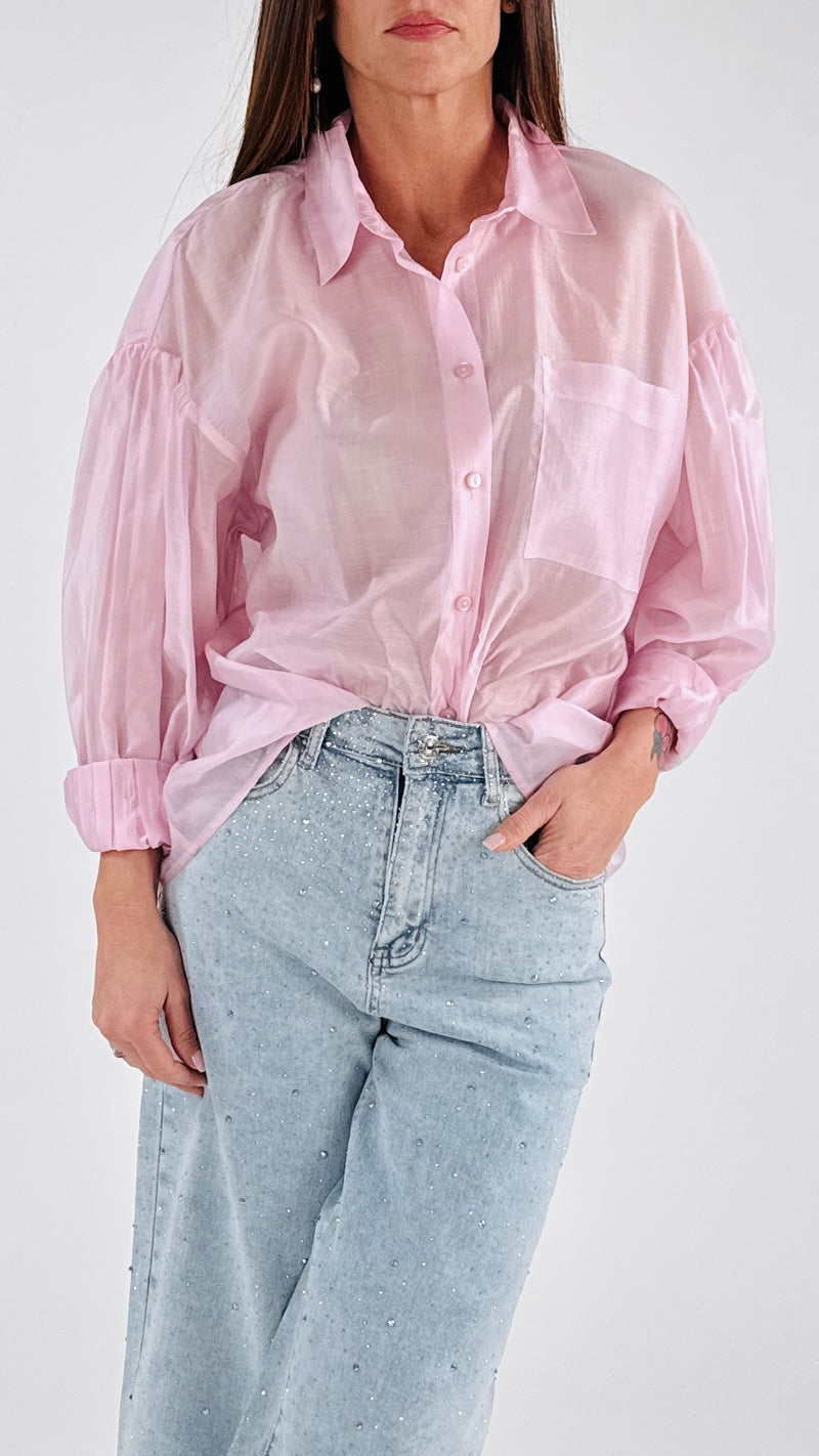 Camicia organza tasca T.