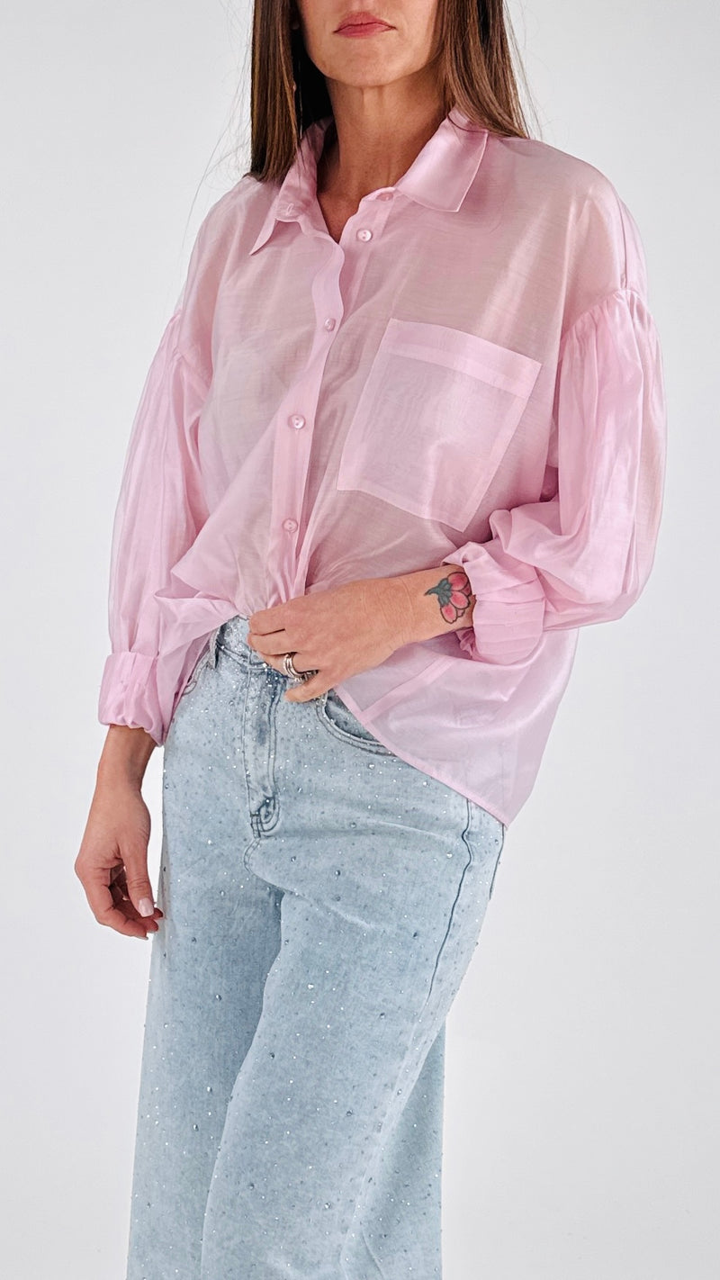 Camicia organza tasca T.